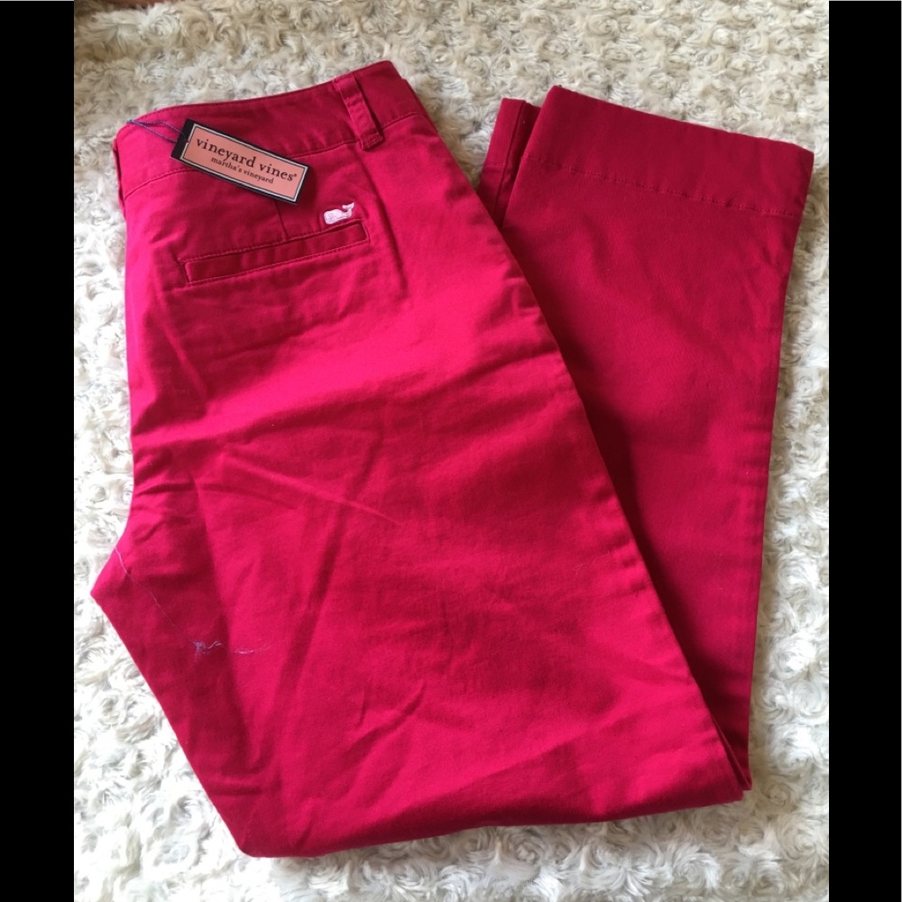 Vineyard vines cropped Capri chino pink size 4 new